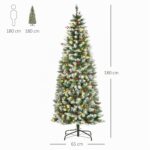 HOMCOM Künstlicher Weihnachtsbaum 180 cm mit 300 LED & Schnee – Tannenbaum für Innen – Bild 3