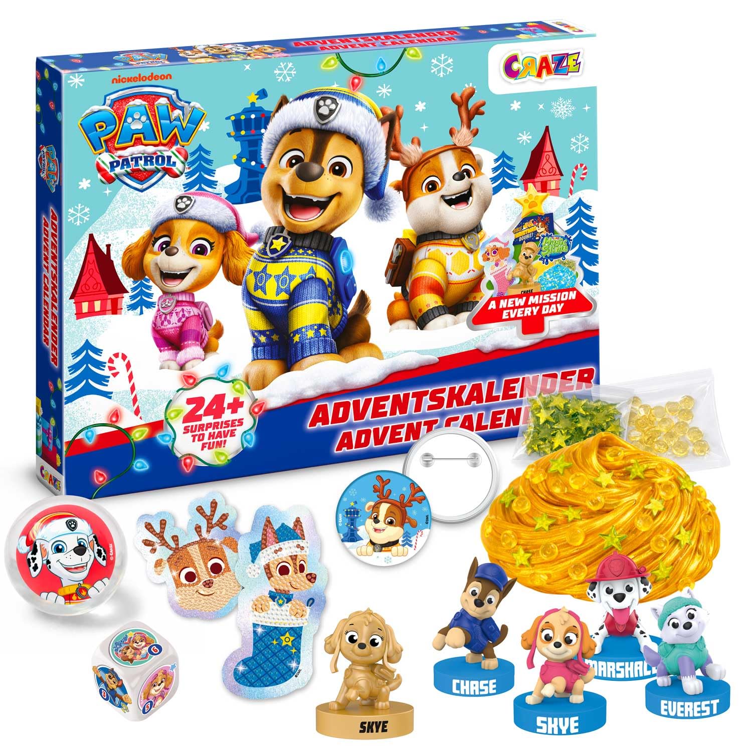 Paw Patrol Adventskalender 2026 – 24 Überraschungen mit Figuren & Slime für Kinder ab 3 Jahren