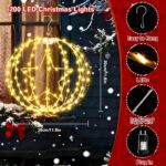 Yowin 30cm Weihnachtsleuchtkugel 200 LED mit Timer & 8 Modi – Wasserdichte Außendeko im 2er-Set – Bild 4