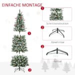 HOMCOM Künstlicher Weihnachtsbaum 180 cm mit 300 LED & Schnee – Tannenbaum für Innen – Bild 8