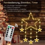 Therlan LED Weihnachtsstern 2er Set mit 62 LEDs – Batteriebetriebene Fensterdeko mit Timer & 8 Modi – Bild 4