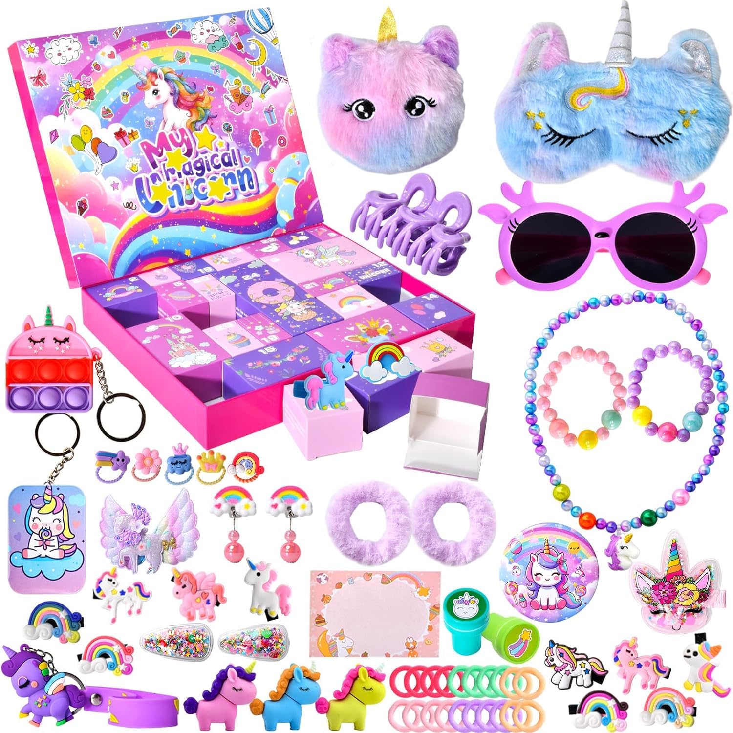 Adventskalender 2026 für Mädchen – 24 Tage Schmuck & Accessoires in Lila
