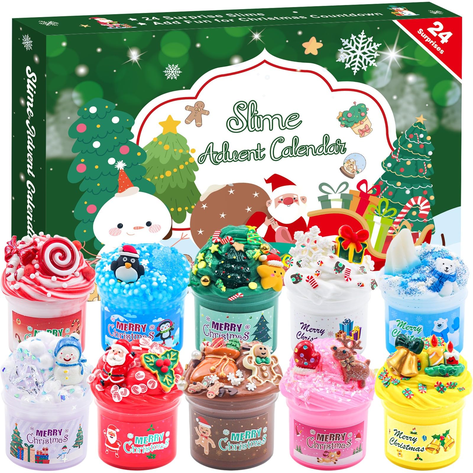 KYEVIS Schleim Adventskalender 2026 – 24 Tage Slime Set mit Zubehör für Kinder