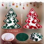Lanpn 2er Set Weihnachtskissen Tannenbaum – Dekokissen mit Schneeflocke & Elch für Sofa & Bett – Bild 2