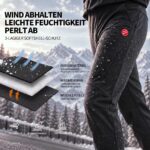 Souke Sports Herren Winter-Fahrradhose Lang mit Fleecefutter – Winddicht & Wasserdicht – Bild 4