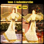 COSTWAY Beleuchteter Weihnachtsengel 160 cm mit 180 LED-Lichtern – Outdoor Weihnachtsdeko – Bild 4