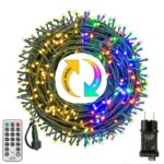 Bowfar Lichterkette 20m 200LED Warmweiss & Bunt – 11 Modi mit Fernbedienung & Timer