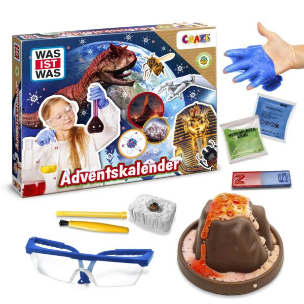 WAS IST WAS Adventskalender 2026 – 24 Experimente mit CRAZE MAGIC SLIME für Kinder ab 8 Jahren