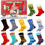 Jeasona Adventskalender Socken 2026 – 12 Paar lustige Lebensmittel-Designs für Kinder
