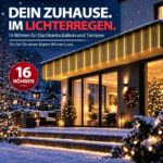 576 LED Eiszapfen Lichterkette Außen – Meteorschauer Weihnachtsbeleuchtung mit Haken – Bild 2