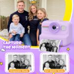 HiMont Kinder-Sofortbildkamera 1080P mit 32GB & Druckpapier – Violett – Bild 3