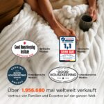 BEDSURE Kuscheldecke 150x200 cm Wollweiß – Premium Fleecedecke mit Streifenmuster für Sofa & Bett – Bild 3