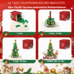 Viosmut Adventskalender 2026 – 30 cm Weihnachtsbaum Klemmbausteine mit LED-Licht – Bild 2