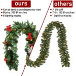 Yakimz Weihnachtsgirlande 5m mit 100 LEDs Warmweiss – Künstliche Tannengirlande mit Deko – Bild 5