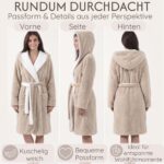 CalmyLIFE Damen Bademantel mit Wendefunktion – Flauschiger Morgenmantel OEKO-TEX zertifiziert – Bild 4