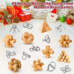 Adventskalender 2026 mit 24 Knobelspiele – Metall & Holzpuzzles für die ganze Familie – Bild 4