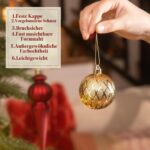 Valery Madelyn 60er Christbaumkugeln Set Rot Grün Gold – Bruchsicher Kunststoff Weihnachtsbaumschmuck – Bild 6