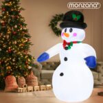 Monzana Aufblasbarer Schneemann XXL 240cm mit 20 LEDs – Weihnachtsdeko für Garten & Terrasse – Bild 2