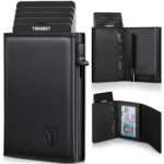 TENBST Slim Wallet Herren mit RFID-Schutz – Kompaktes Kartenetui aus Kunstleder