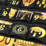 DPKOW Ramadan Kalender 111x69cm zum Befüllen – 30 Stofftaschen Schwarz-Gold – Bild 4