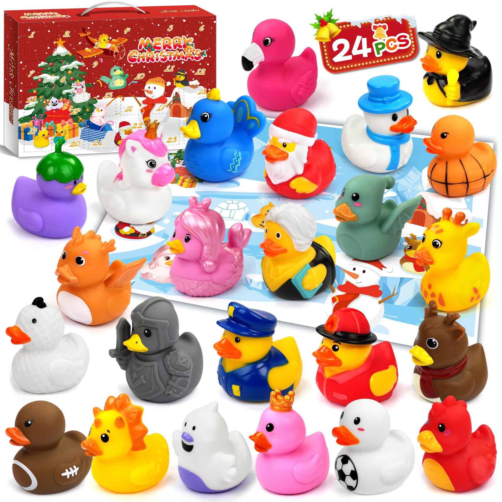 81RqHgsjoL._SY1600_.jpg Tymokcall Adventskalender Enten 2026 – 24 Quietscheenten für Kleinkinder 1–3 Jahren – Bild 1