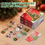 MOONTOY Adventskalender Weihnachtsornamente Bausteine Set – 12-teilig mit 498 Bausteinen – Bild 5