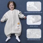 MIKAFEN Baby Schlafsack Langarm mit Füssen 2.0 Tog – Ganzjahres Schlafanzug für Babys – Bild 4