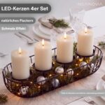 INSPINOVIA LED Echtwachs Kerzen 4er Set mit Fernbedienung & Timer – Cremeweiß – Bild 5