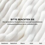 BEDSURE Kuscheldecke 150x200 cm Wollweiß – Premium Fleecedecke mit Streifenmuster für Sofa & Bett – Bild 8