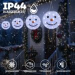 Qedertek LED Weihnachtslaterne 2er-Set 30cm – Schneemann Deko mit 40 LEDs & 8 Modi – Bild 3