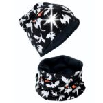 HECKBO 360° Reflektor Kinder Mütze & Loop Schal Set – Winterset mit Drachenmotiv für Schulkinder