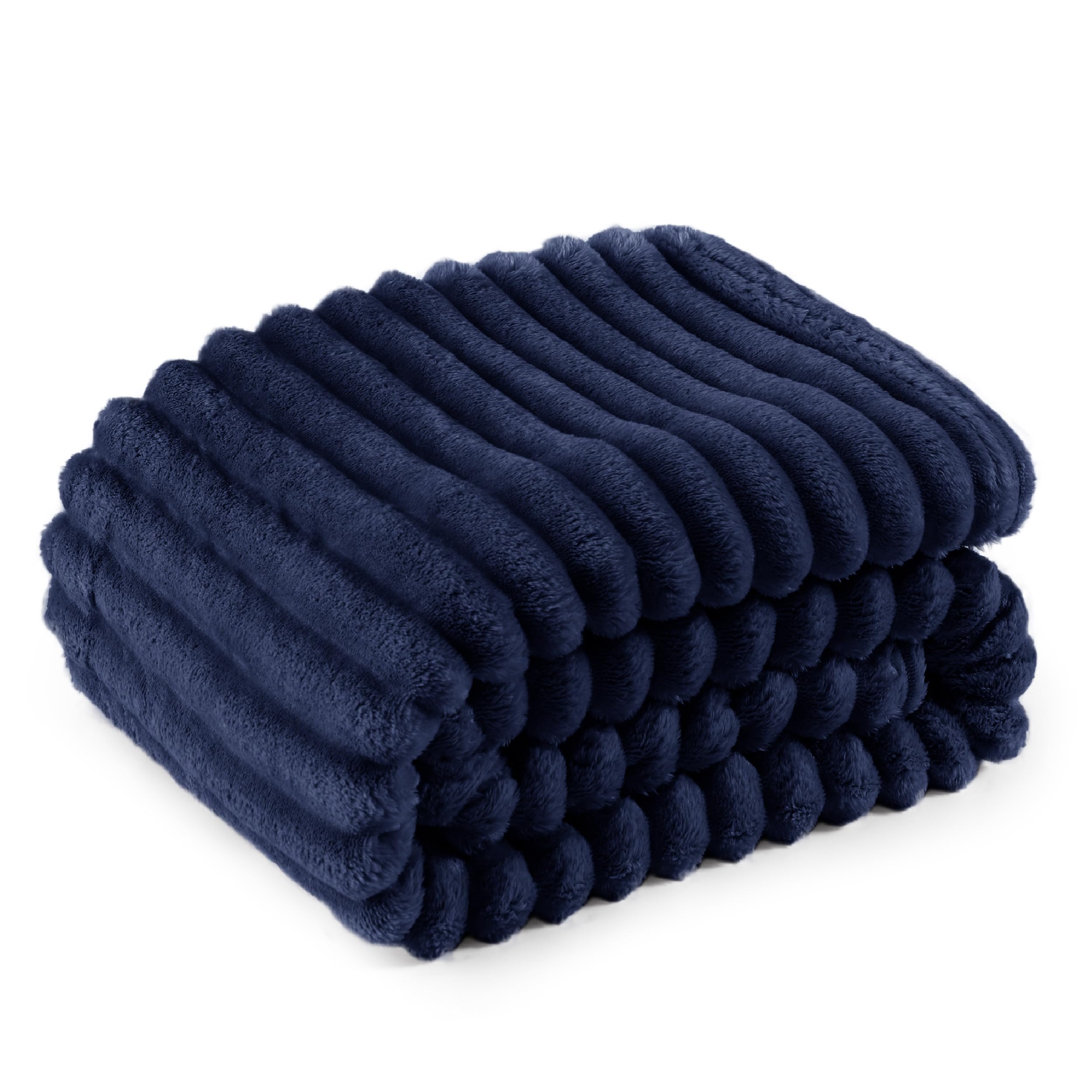 BEDSURE Kuscheldecke 150x200 cm Mikrofaser – Wärmende Sofadecke in Marine