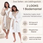 CalmyLIFE Damen Bademantel mit Wendefunktion – Flauschiger Morgenmantel OEKO-TEX zertifiziert – Bild 3
