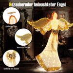 COSTWAY Beleuchteter Weihnachtsengel 160 cm mit 180 LED-Lichtern – Outdoor Weihnachtsdeko – Bild 6