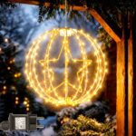 Yowin LED Leuchtkugel 30cm mit 200 LEDs – Weihnachtsbeleuchtung Außen mit 8 Modi & Timer