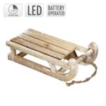 Holz Deko-Schlitten mit 25 warmweißen LEDs – Weihnachtsdekoration 31,5 cm – Bild 7