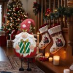 61 cm Weihnachtswichtel Metall mit Rentiergeweih – Gartendeko Innen & Aussen – Bild 4