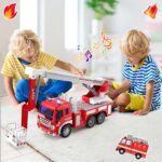 GizmoVine Feuerwehrauto Groß mit Drehleiter – Spielzeugauto mit Sound & Licht für Kinder ab 3 Jahren – Bild 2