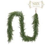 Valery Madelyn 180cm Weihnachtsgirlande grün mit 20 LED Timer – Premium Tannengirlande – Bild 6