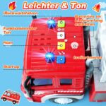GizmoVine Feuerwehrauto Groß mit Drehleiter – Spielzeugauto mit Sound & Licht für Kinder ab 3 Jahren – Bild 5