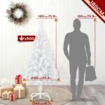 HENGMEI Künstlicher Weihnachtsbaum 180 cm mit Ständer – Weisser PVC-Tannenbaum – Bild 3