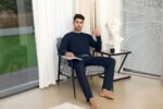 Aseniza Herren Schlafanzug Lang aus 100% Baumwolle – Gemütlicher Pyjama S–3XL – Bild 4