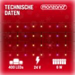 Monzana® Lichterkette 400 LED 40m – IP44 Weihnachtsbeleuchtung für Innen & Aussen – Bild 3