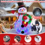 Danxilu Aufblasbarer Weihnachtsschneemann 1,83m mit rotierenden LED-Lichtern – Gartendeko – Bild 4