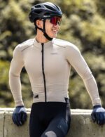 INBIKE Herren Fahrradtrikot Winter Fleece Slimfit mit 3 Taschen & Reflektoren – Bild 2