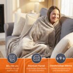 KLAMER Wärmedecke 180x130 cm mit 9 Heizstufen – Elektrische Heizdecke für Bett & Sofa – Bild 4