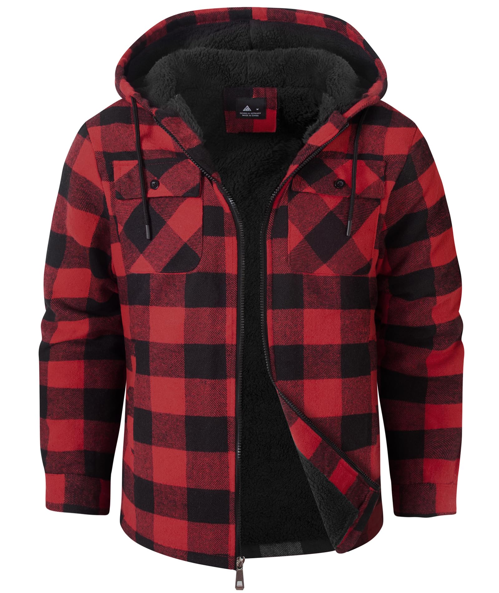 81V-Kt-UdRL._SY1900_.jpg SwissWell Herren Flanelljacke mit Fleecefutter – Karierte Winterjacke mit Reisssverschluss – Bild 1