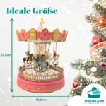 TIN DREAMS Weihnachtskarussell mit LED-Beleuchtung, Musik & Bewegung – Handgefertigte Dekoration – Bild 2