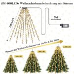 ELKTRY 400 LED Weihnachtsbaum Lichterkette mit 60 Sternen & Fernbedienung – 3-Min.-Montage – Bild 6