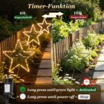 SALCAR 60cm LED Stern Weihnachtsbeleuchtung aussen – 5m Lichterkette mit Timer für Garten – Bild 6